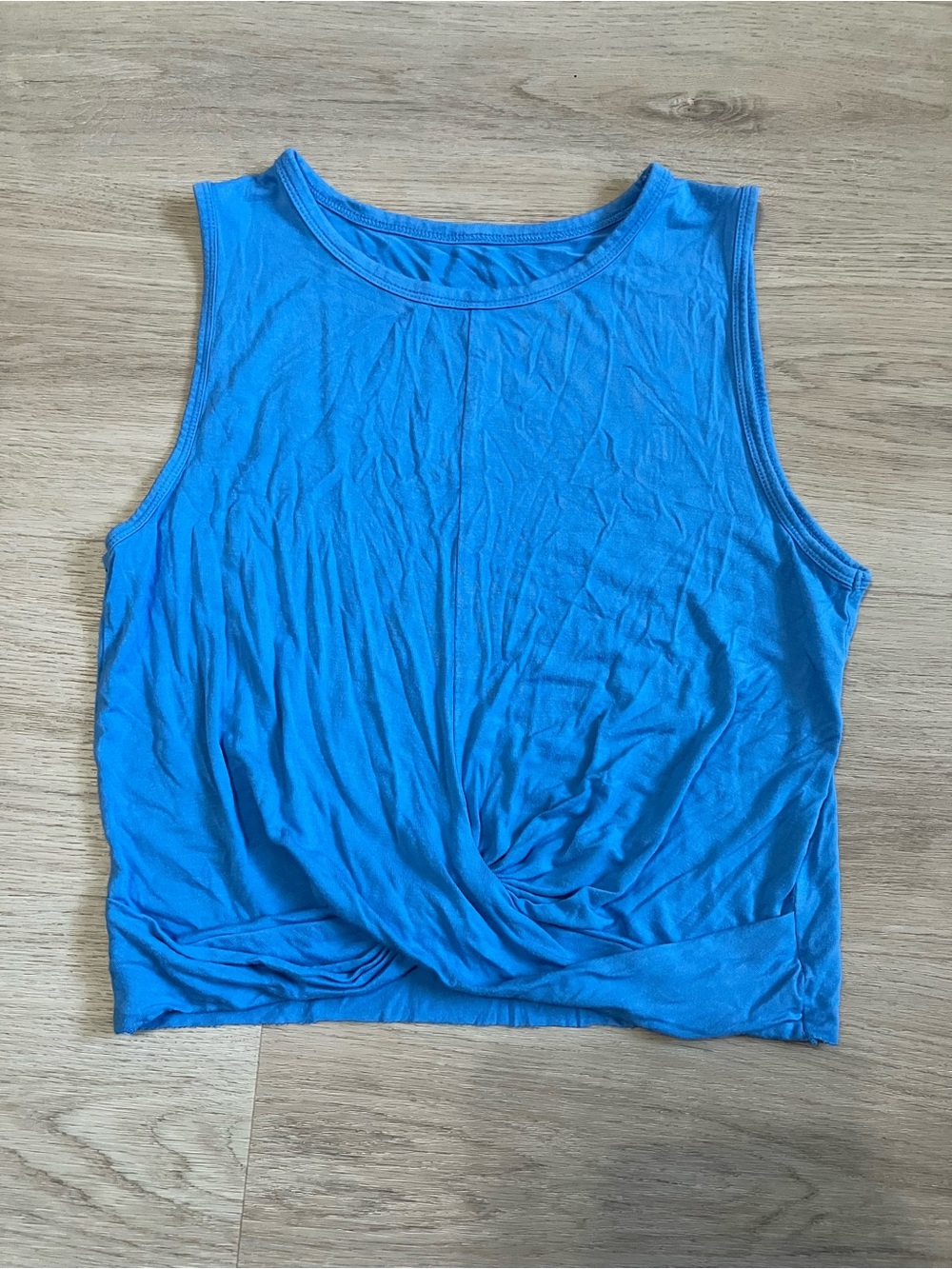 Alo Yoga Cover Tank Top Blue Twist Front Crop Sleeveless Activewear Size S